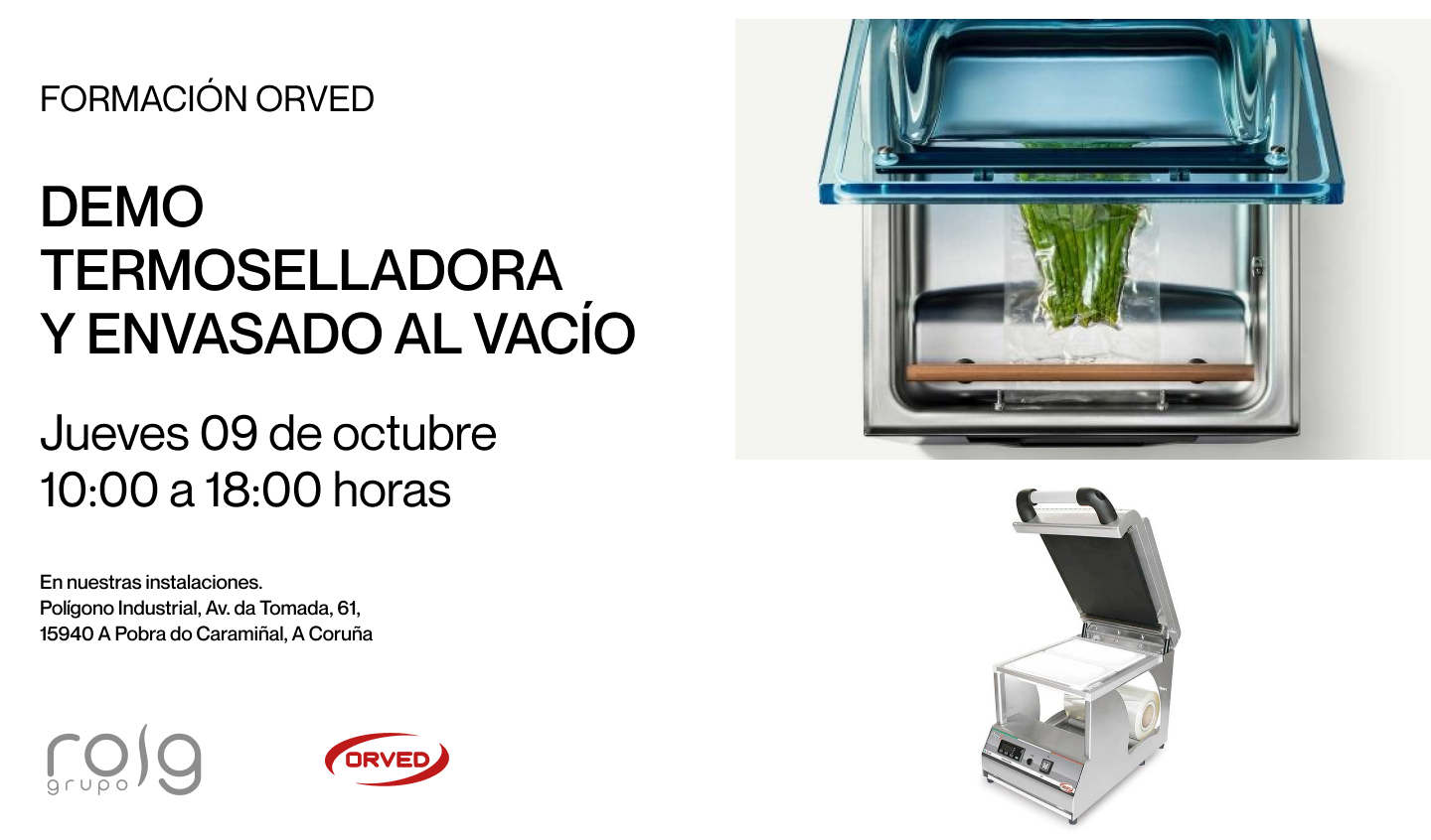 termoselladora Orved para envasado al vac&iacute;o en industria alimentaria